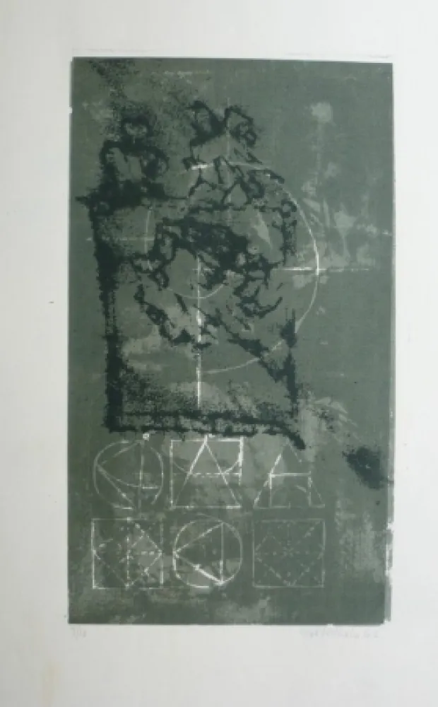 Lithograph Bertholo - Composition 