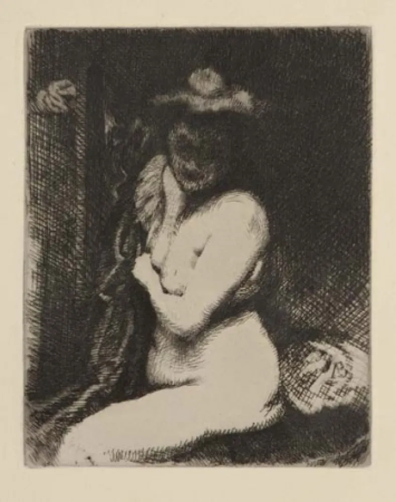 Etching Besnard - Etude de nu / La toilette (The Bath)