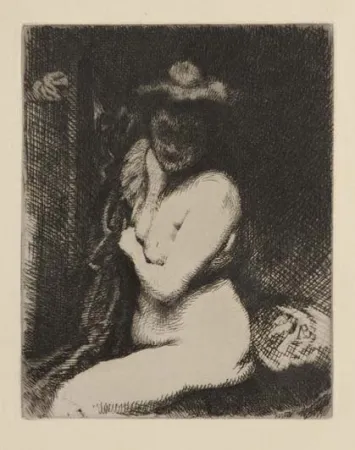Etching Besnard - Etude de nu / La toilette (The Bath)