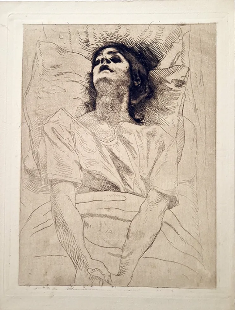 Engraving Besnard - La morte