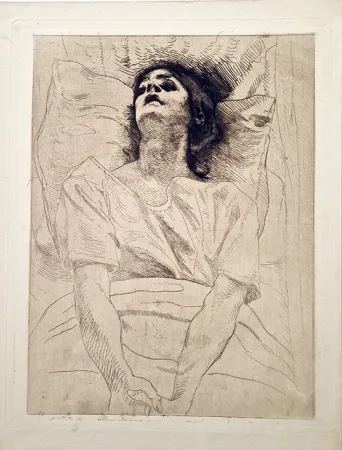 Engraving Besnard - La morte