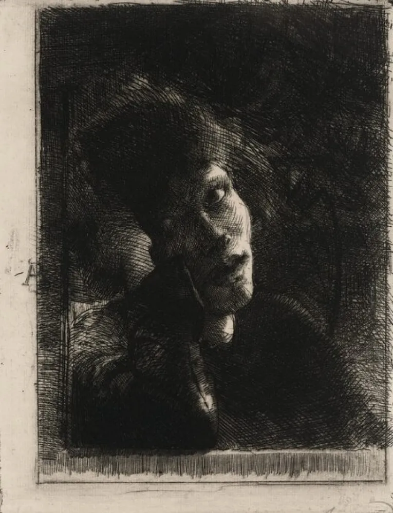 Etching Besnard - La Muse Accoudée