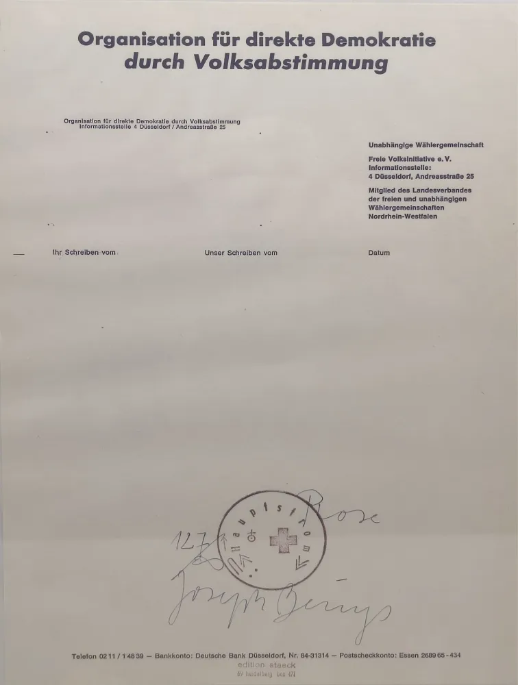 Multiple Beuys - Rose für direkte Demokratie, 1973. 