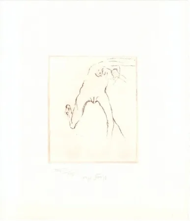 Etching And Aquatint Beuys - Schwurhand: Frau rennt weg mit Gehirn 