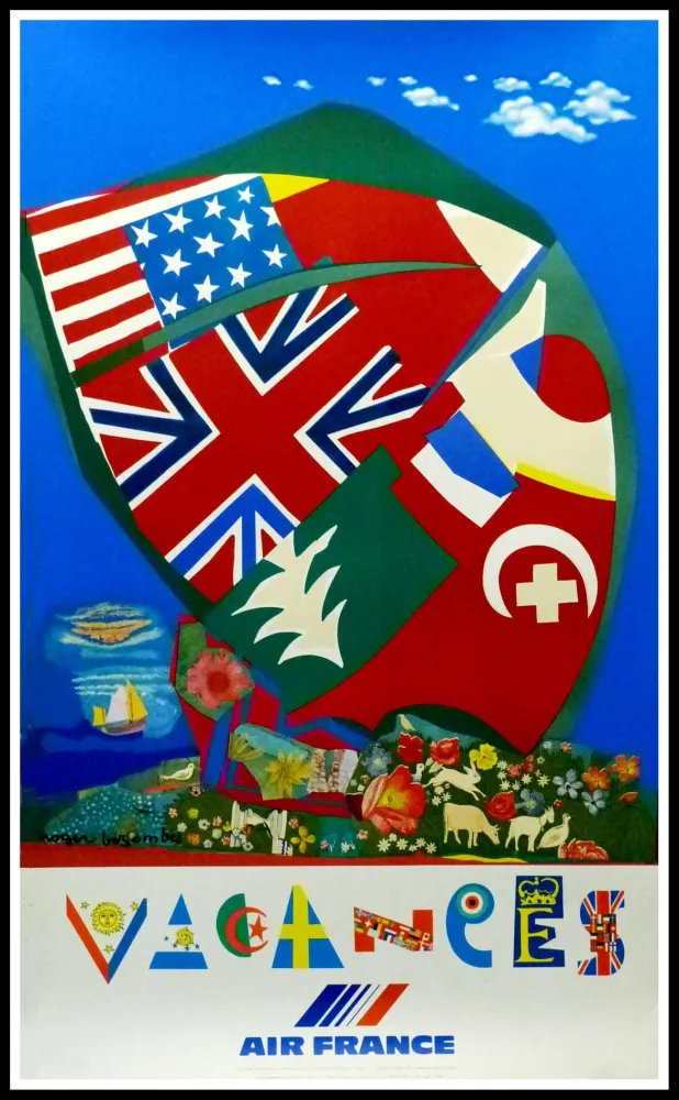 Poster Bezombes - AIR FRANCE VACANCES