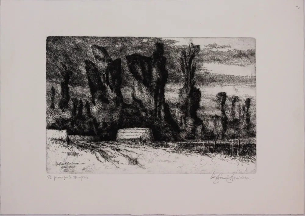 Engraving Bianchi Barriviera - Untitled