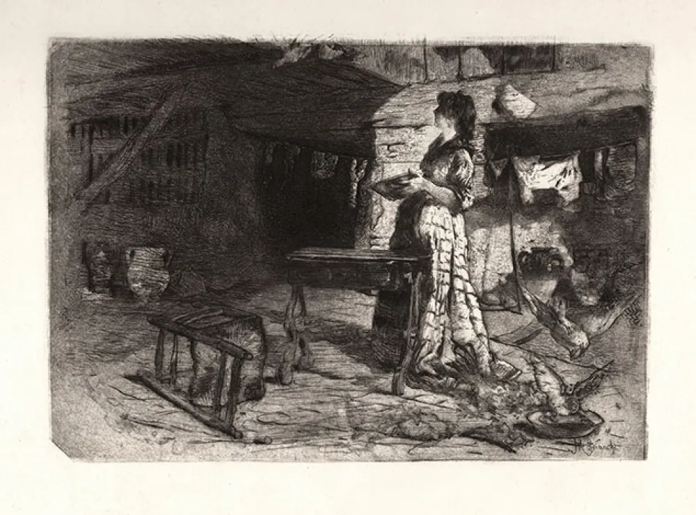 Etching And Aquatint Bianchi - LA MASSAIA