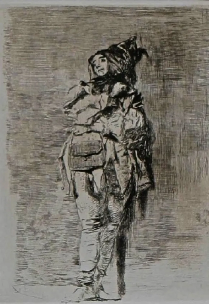 Engraving Bianchi - Pagliaccio