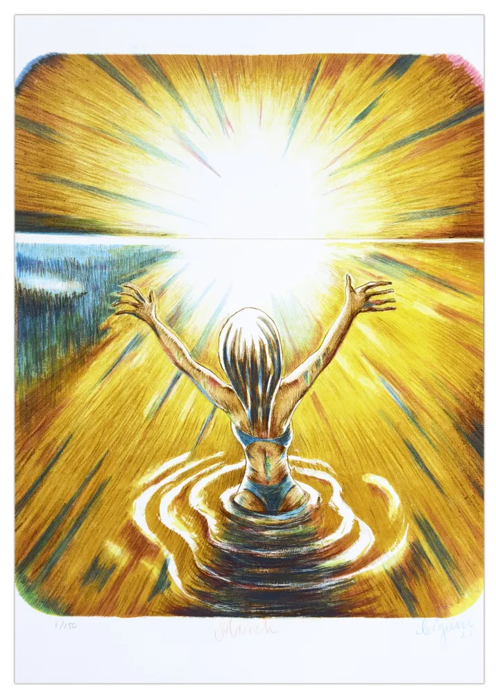 Lithograph Bigum - Mars