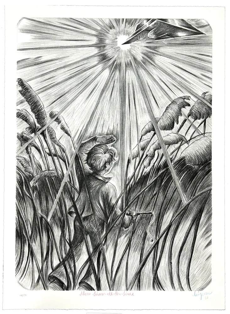 Lithograph Bigum - New times all the times 