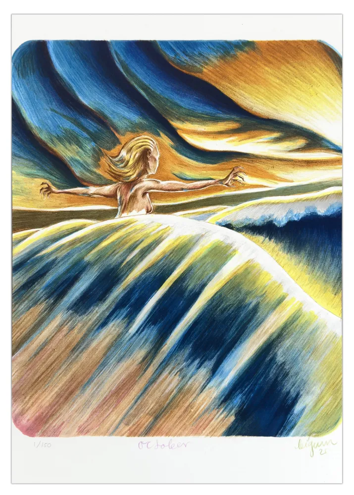 Lithograph Bigum - Octobre