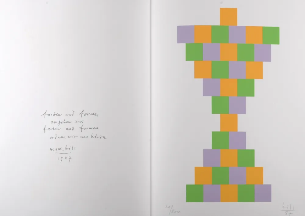 Lithograph Bill - Farben und formen, 1987 - Hand-signed