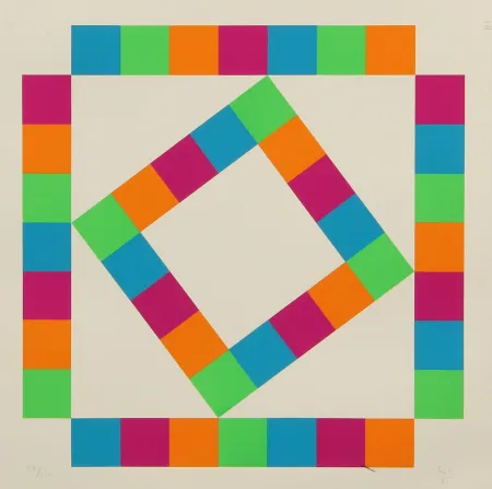 Lithograph Bill - ORGANIZATION OF 44 COLORED SQUARES - EXACTA FROM CONSTRUCTIVISM TO SYSTEMATIC ART 1918-1985