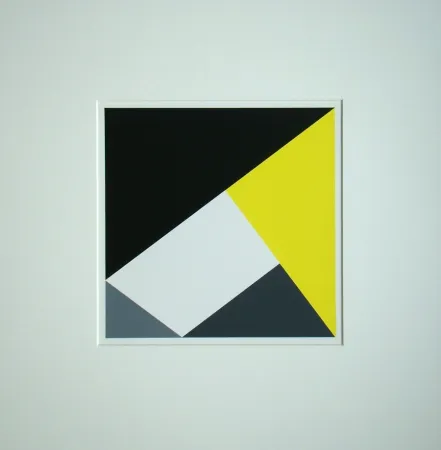 Screenprint Bill - Von vier pythagoräischen Dreiecken umschlossenes Weiss