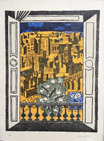 Lithograph Bioulès - Millénaire de Montpellier