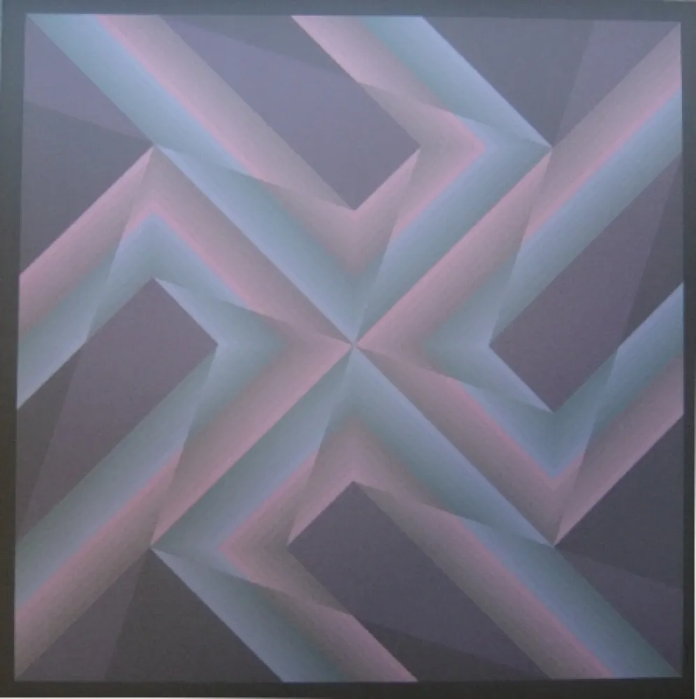 Lithograph Bird - Tribute to Vasarely 14