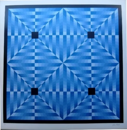 Lithograph Bird - Tribute to Vasarely 6