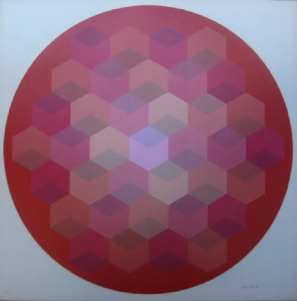 Lithograph Bird - Tribute to Vasarely 8