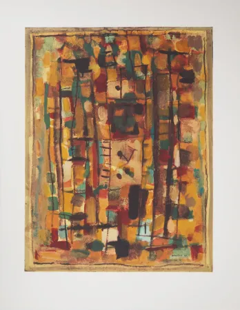 Lithograph Bissiere - Composition abstraite