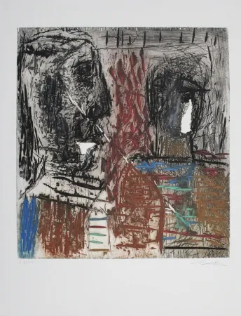 Etching Bissière - Conversation