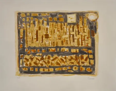 Lithograph Bissiere - Le château 