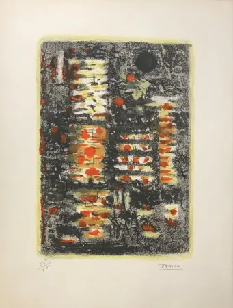 Lithograph Bissiere - Lumière dans la forêt 