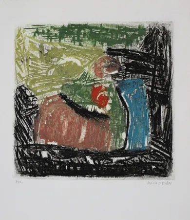 Etching Bissière - Réseaux II