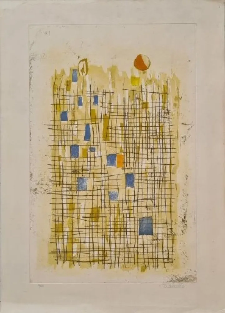 Etching Bissiere - Soleil 