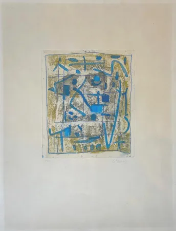 Etching And Aquatint Bissiere - Soleil noir 