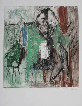 Etching And Aquatint Bissière - Tête au milieu des arbres / Head Amidst the Trees