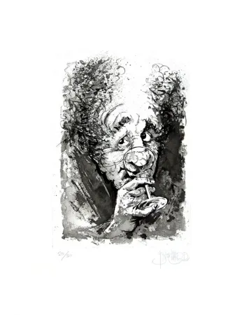 Etching And Aquatint Blanchard - Le buveur