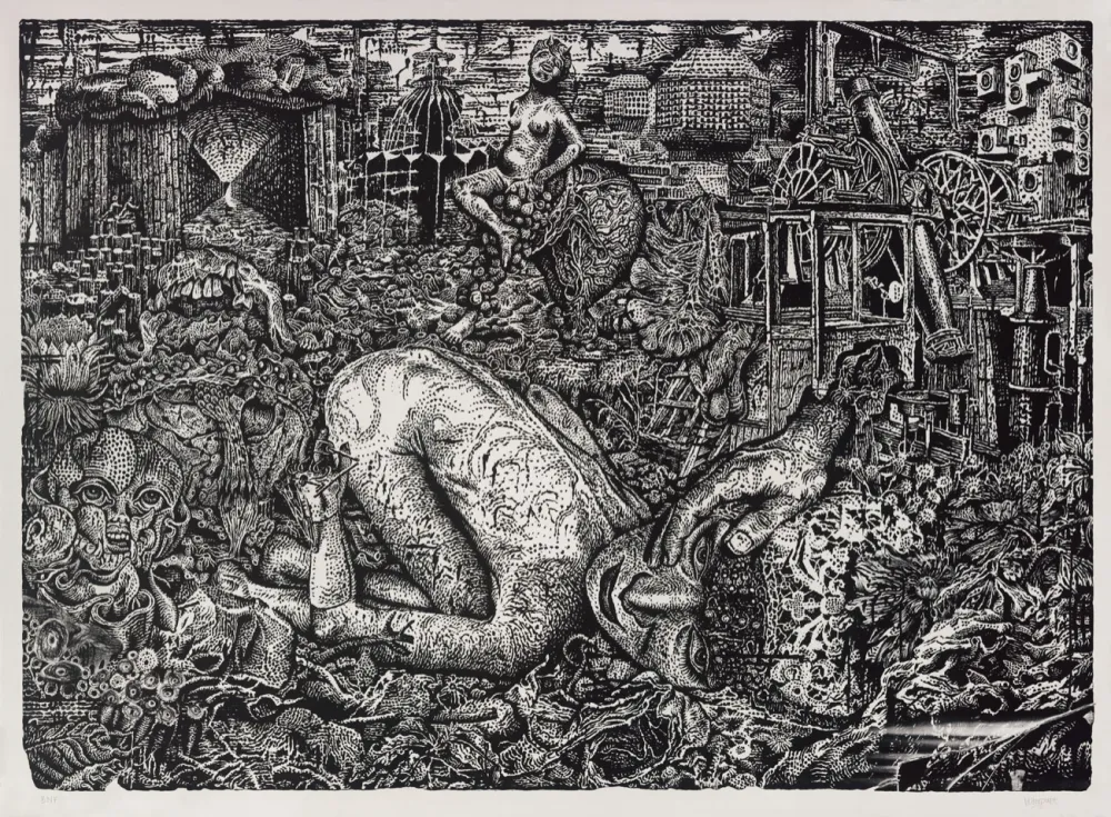 Lithograph Blanquet - Parabole Arithmétique