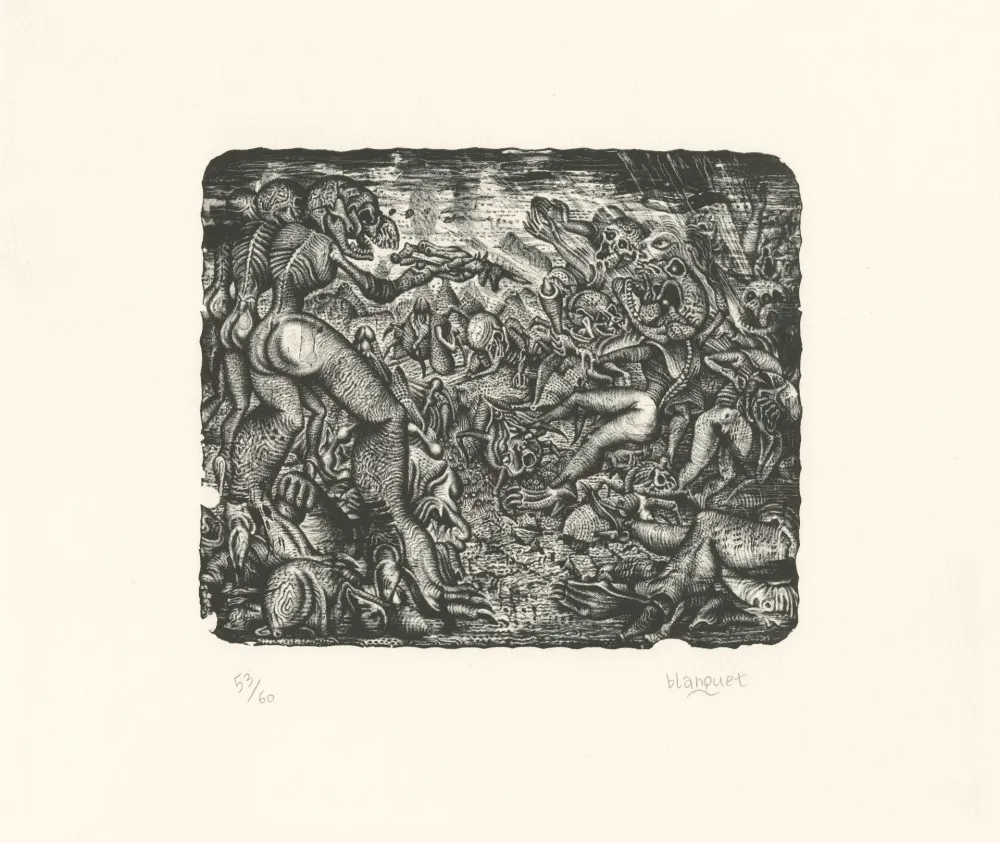 Lithograph Blanquet - Rixe Urticante