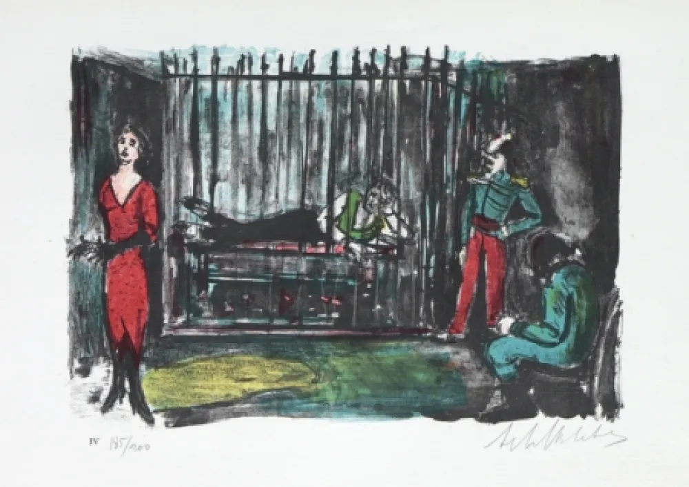 Lithograph Blatas - 	L'opera Des Gueux the Beggers Opera plate no. IV