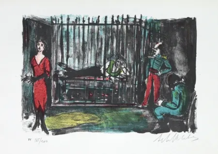 Lithograph Blatas - 	L'opera Des Gueux the Beggers Opera plate no. IV