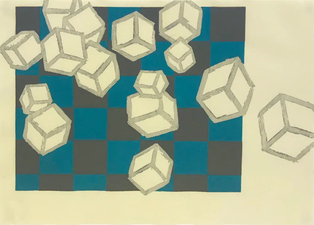 Woodcut Bochner - FLOATING WORLD