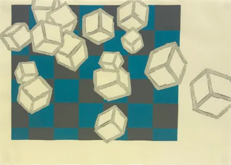 Woodcut Bochner - FLOATING WORLD