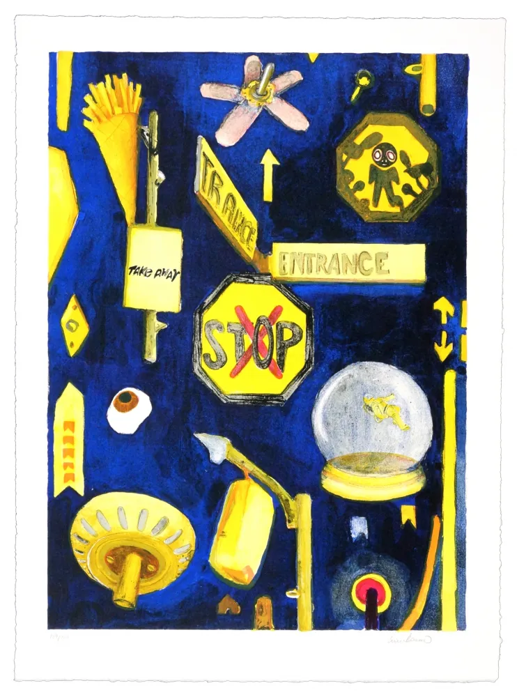 Lithograph Boesen - Stop