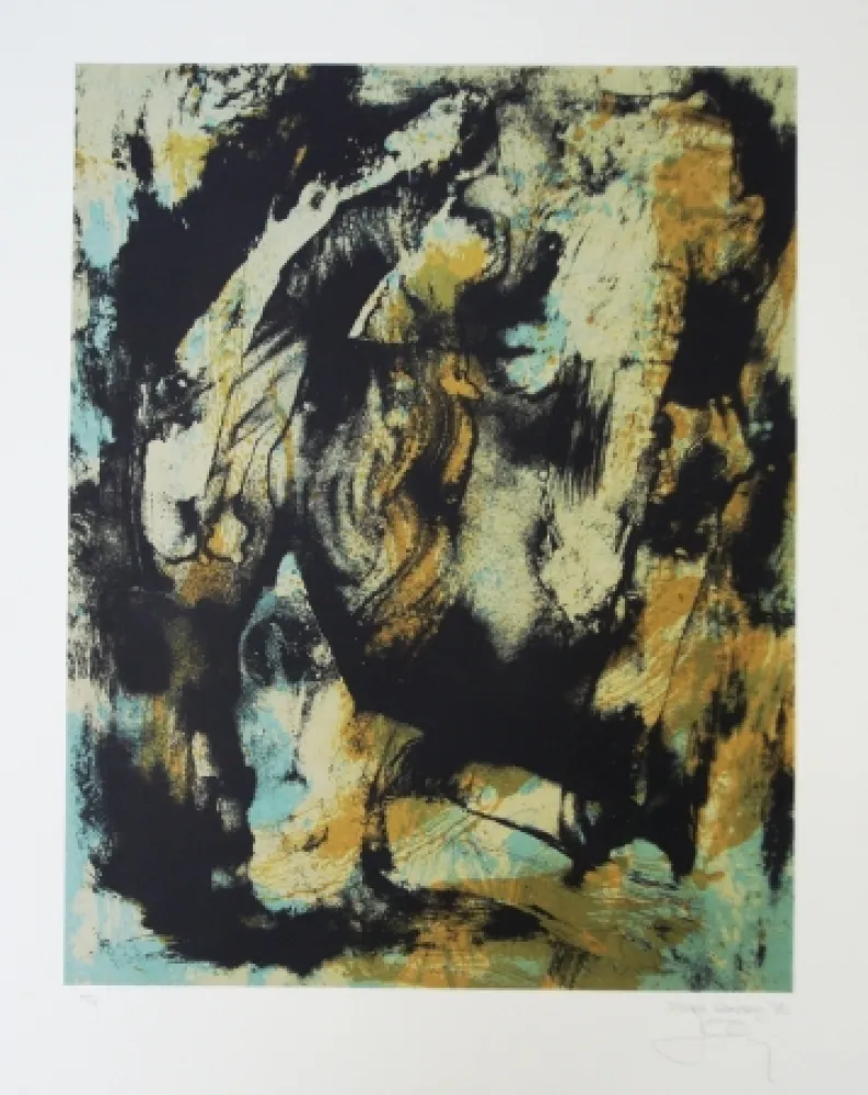 Lithograph Bohary - Water fall city