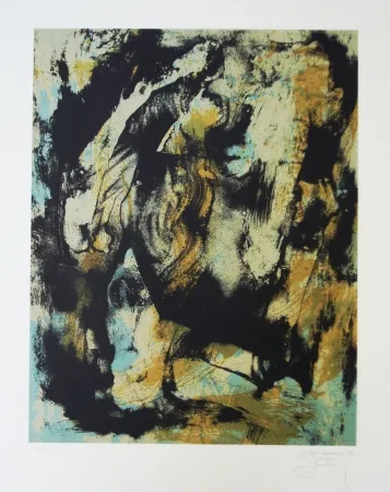 Lithograph Bohary - Water fall city