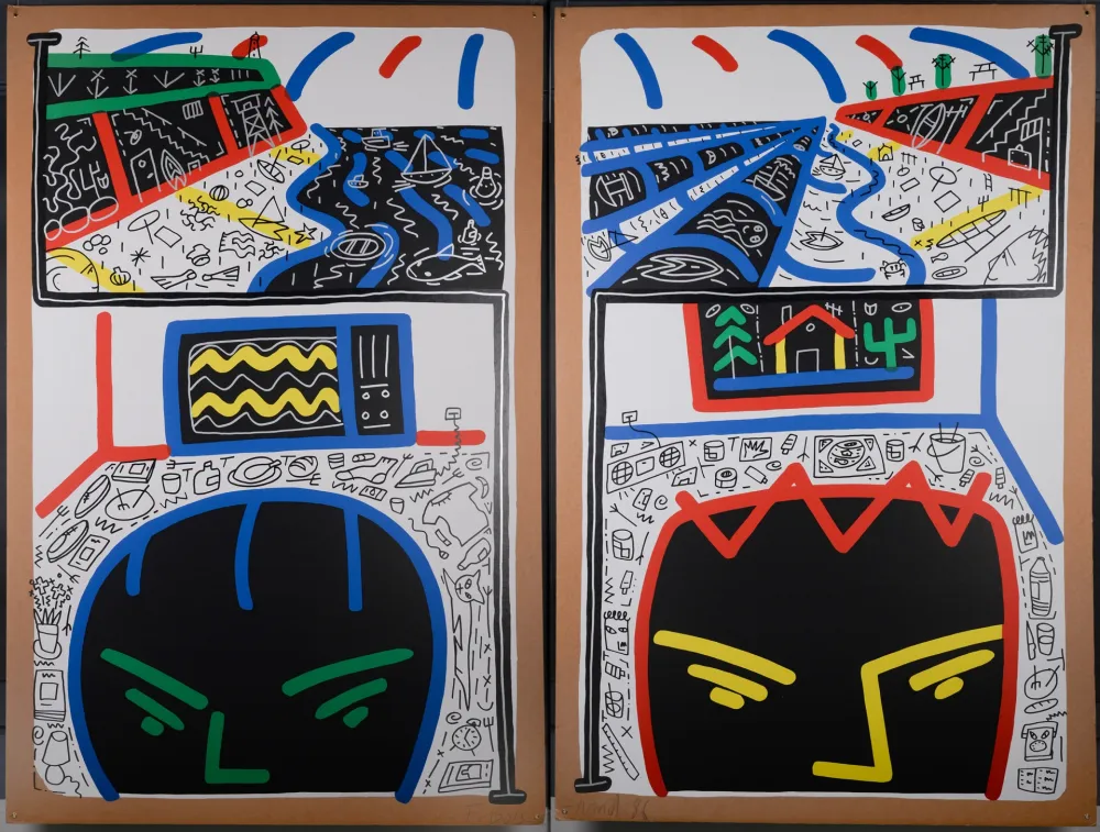 Screenprint Boisrond - Rêve de plage, 1986 (Diptyque)