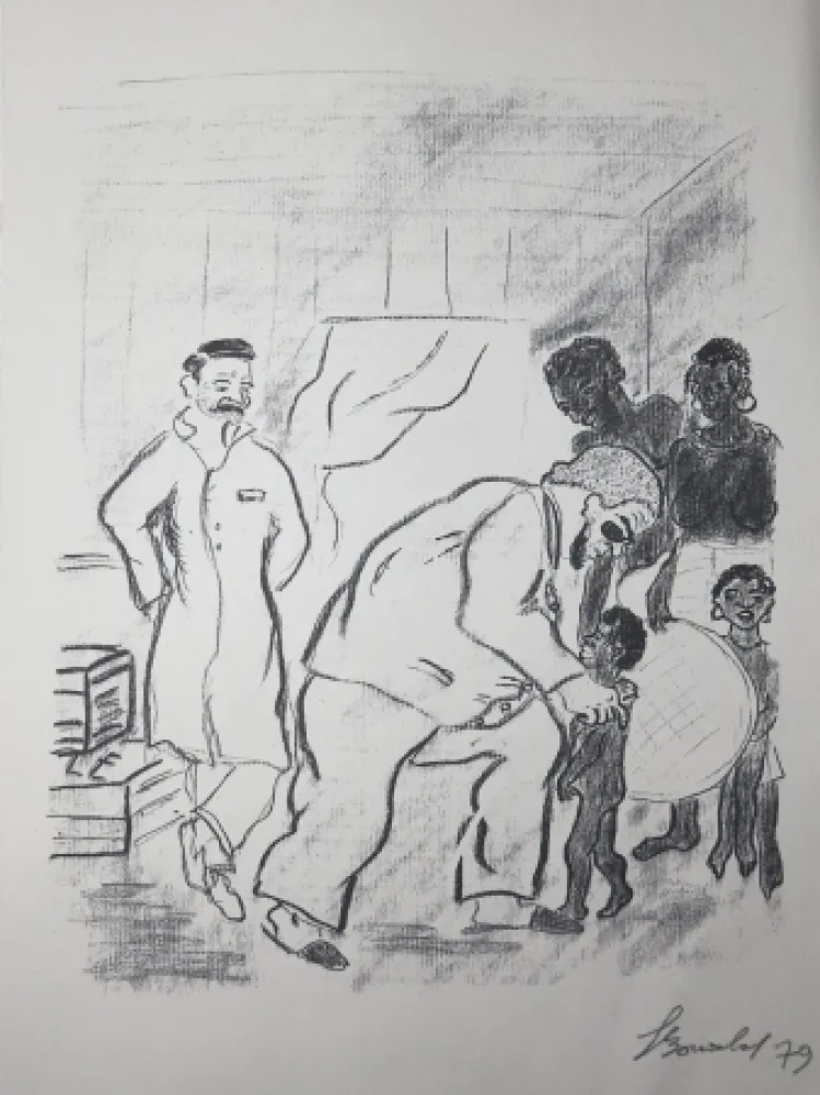 Etching Bonabel - Louis-Ferdinand Céline - Gravure Originale - Voyage au Bout de la Nuit