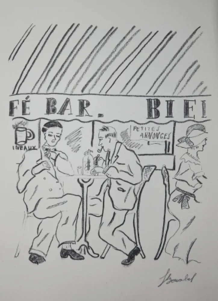 Etching Bonabel - Louis-Ferdinand Céline - Gravure Originale - Voyage au Bout de la Nuit