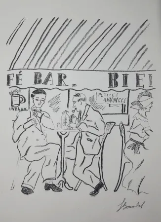 Etching Bonabel - Louis-Ferdinand Céline - Gravure Originale - Voyage au Bout de la Nuit