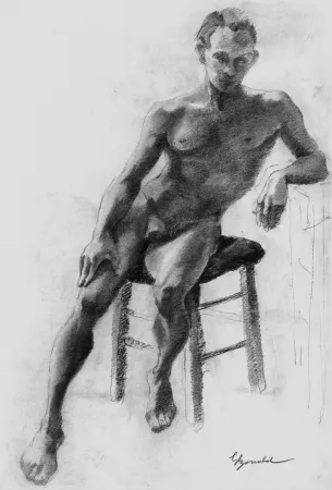 Lithograph Bonabel - Louis-Ferdinand Céline - Litographie Originale / Original Lithograph - Nu Masculin / Male Nude 1938