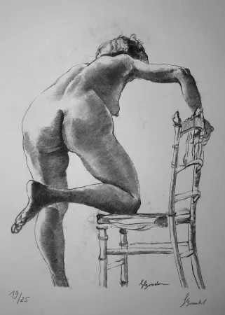 Lithograph Bonabel - Louis-Ferdinand Céline - Nu Feminin / Female Nude - 1938