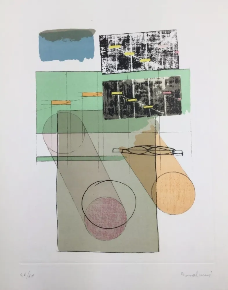 Lithograph Bonalumi - La casa del vento