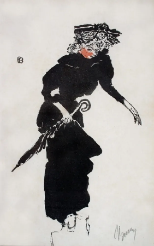 Lithograph Bonnard - Femme au Parapluie