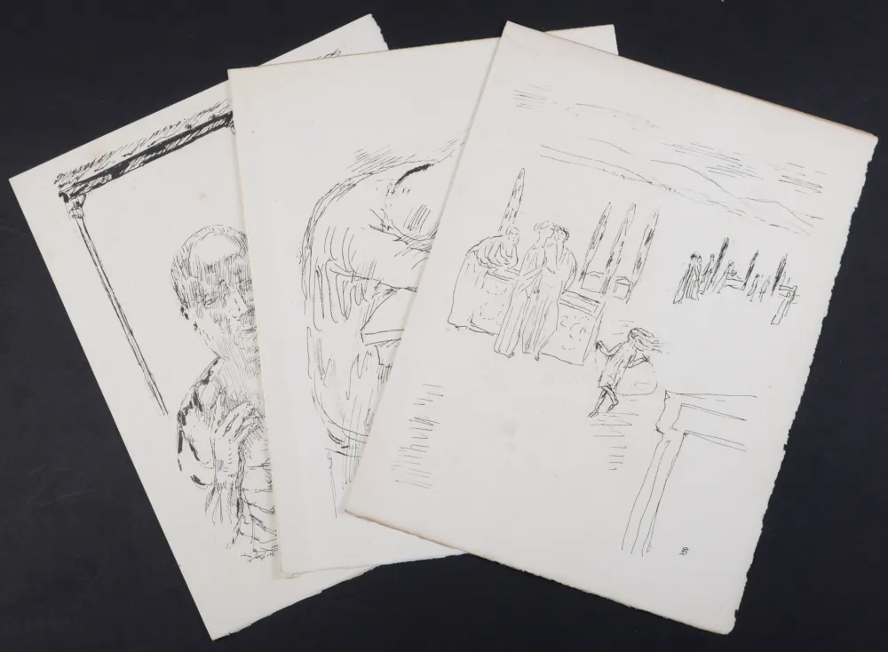 Lithograph Bonnard - La vie de Sainte Monique #11, 1930 - Set of 3 lithographs