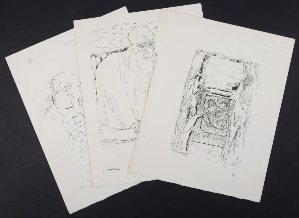 Lithograph Bonnard - La vie de Sainte Monique #12, 1930 - Set of 3 lithographs